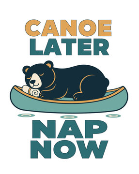 Sleepy Bear Taking a Peaceful Canoe Nap