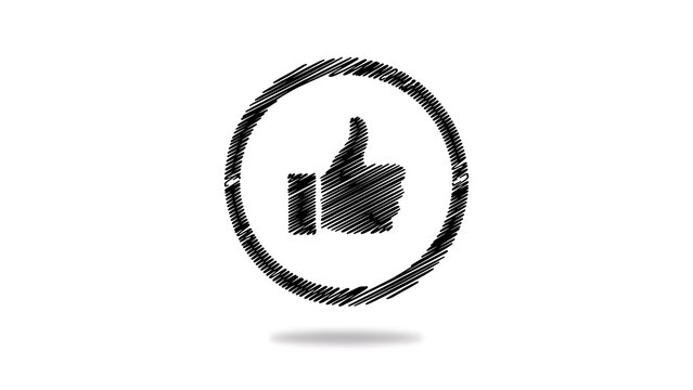 Minimalist thumbs up approval icon isolated on white background