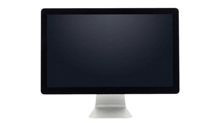 Fototapeta premium Modern computer monitor with blank dark screen isolated on transparent background