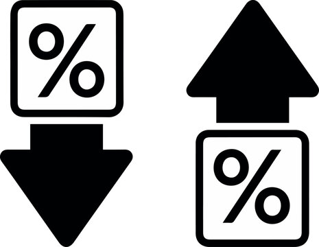 Inflation Rate Growth And Decline Symbol Set