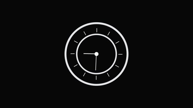 Minimalist white circular loading bar progress icon with a clock needle center design element for digital software interface and web page animation isolated on a transparent background