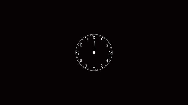 A minimalist white analog clock face with numbers and hands showing time isolated on a dark background for design projects and business concepts representing deadlines and schedule