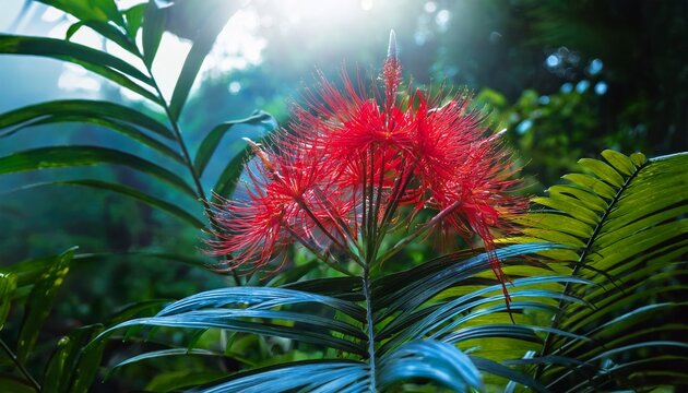Blue Mahoe Red Flower In The Jungle