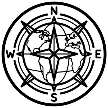 compass, icon, vector, symbol, map, direction, rose, north, illustration, sign, travel, navigation, east, arrow, west, navigate, wind, earth, south, star, adventure, design, circle, windrose, nautical