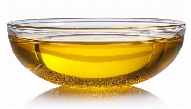 Oil In Glass Bowl Image Isolated On White