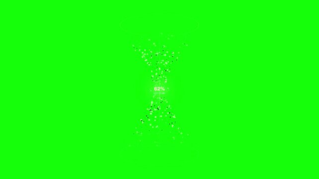 Abstract Digital Particle Flow Animation with Glowing Light Particles on a Green Screen Background