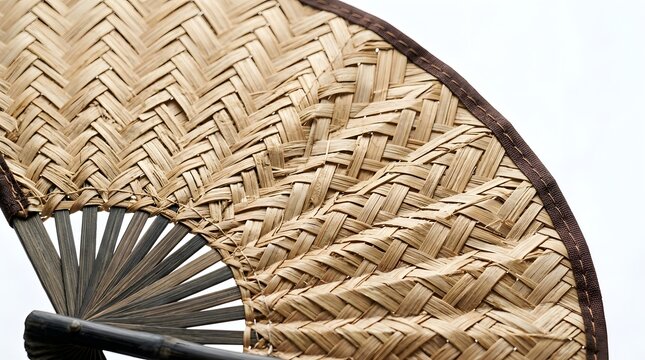 Traditional Indonesian woven bamboo hand fan, a natural handmade cooling tool with ethnic texture