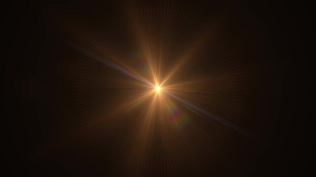 Optical Light Effect and Lens Flare Light Burst With Starburst Flare And Smooth Fade Animation For Luxury Brand Intro. 4k video stock.