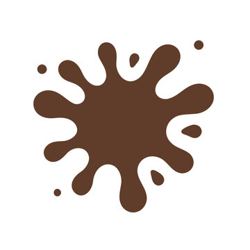 Brown mud splatter vector icon