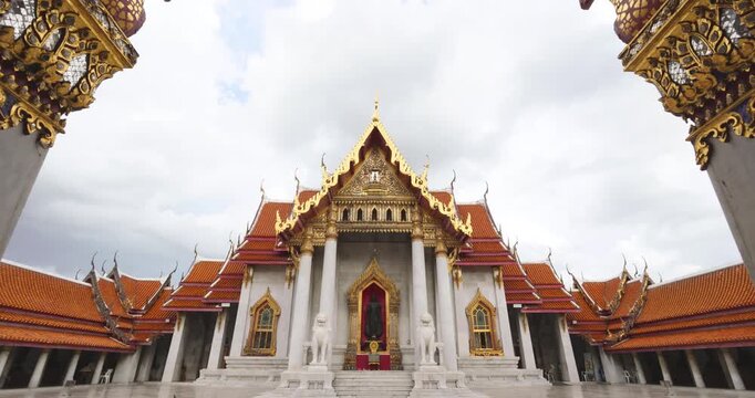 The Marble Temple Wat Benchamabophit sightseeing travel in Bankgok Thailand.