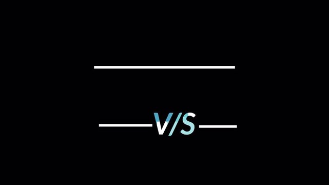 VS Versus Fire Animation, Fire VS Bars on Black Background for Sports, Fight Competition and Gaming in 4K.