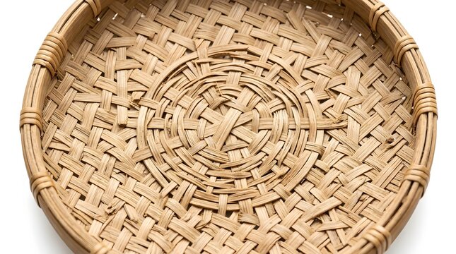 Traditional Indonesian handwoven bamboo winnowing tray used for food preparation and kitchen storage