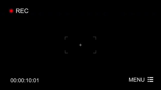 4k Camera Recorder HUD Overlay with Red REC Indicator and Viewfinder Interface. alpha channel video.