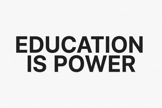 Bold Typography Artwork, 'Education is Power' Quote, Motivational Design for Posters, Social Media, and Educational Materials