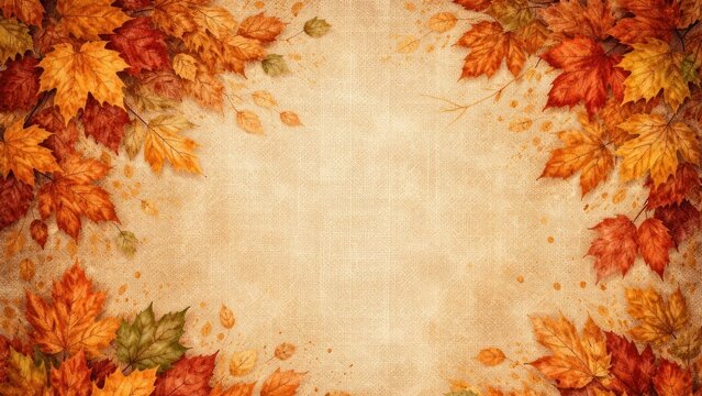 Autumn leaves frame background