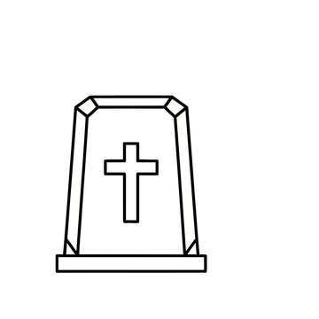 Tombstone with cross icon