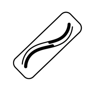 Abstract curved lines in a rectangle