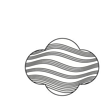 Abstract shape with wavy lines