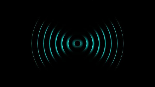 Radio waves waves background. network tower produced radio wave concept. Radio Waves in Circle Form, Radio wave signal animated background. Technology radio waves signal icon animation.