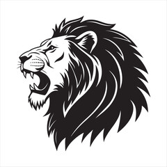 Fototapeta premium majestic lion vector silhouette outline logo design concept illustration idea