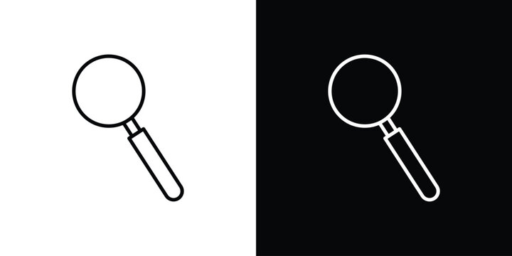 Magnifying glass icon thin symbols pack. EPS10
