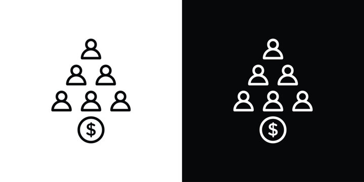 Ponzi scheme icon thin symbols pack. EPS10