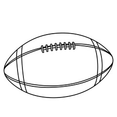 american football rugby ball outline drawing