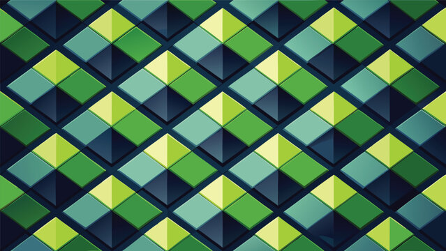 Abstract geometric pattern with repeating green and blue diamond shapes geometric abstract triangle symmetry background tessellation backdrop wallpaper minimalist composition decorative