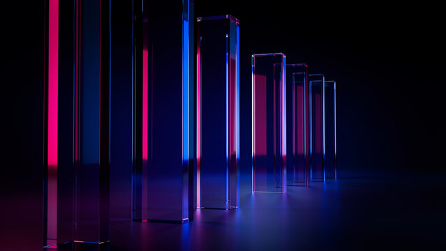 Aesthetic background with abstract neon led light effect