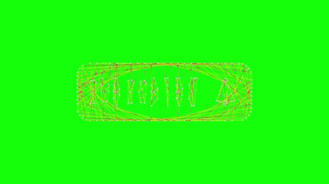 Mechanical split flap display mechanism showing numeric digit four against a bright green chroma key background for visual effects and motion graphics compositing