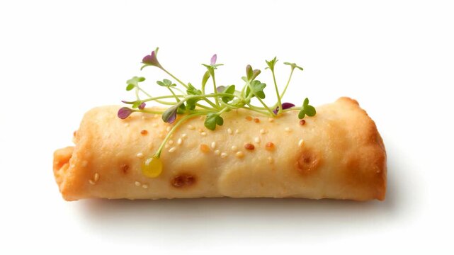 Delicious flatbread served with a sprinkle of herbs and seeds on top, ready for consumption.