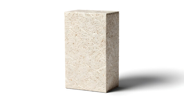 A beige stone brick on white.