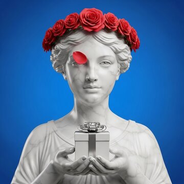 Marble Muse's Offering: A Rose-Kissed Gift