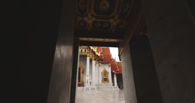 The Marble Temple Wat Benchamabophit sightseeing travel in Bankgok Thailand.