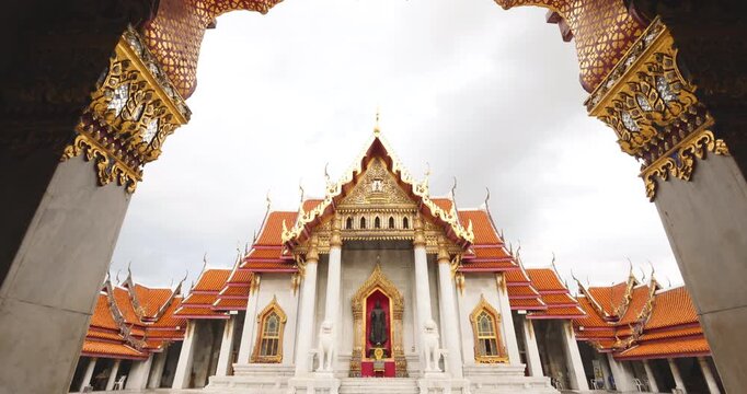 The Marble Temple Wat Benchamabophit sightseeing travel in Bankgok Thailand.