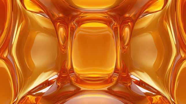 abstract honey 3d background with symmetrical effects