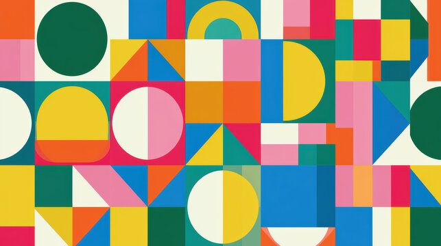 abstract symmetrical 2d flat background design with vivid effects