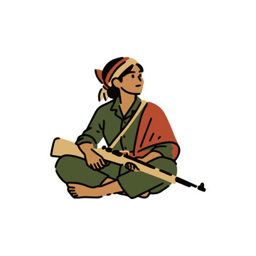 Viet Cong Guerrilla Fighter Illustration