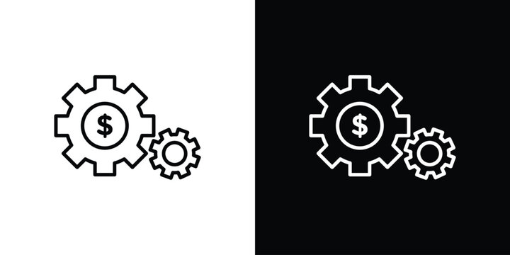 Costs optimization icon simple illustrations collection