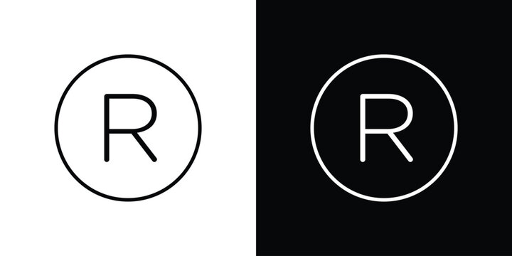 Registered trademark icon simple illustrations collection