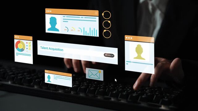 Hands Typing on Keyboard with Floating User Interface Elements for Talent Acquisition and Recruitment Processes in a Digital Workspace. Entropy.