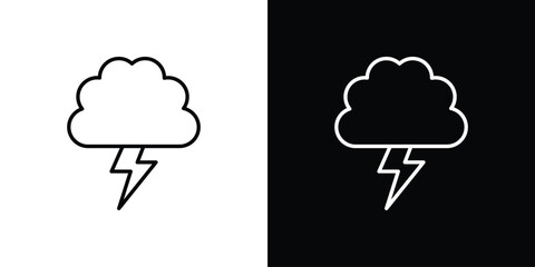 Obraz premium Thunderstorm icon simple illustrations collection