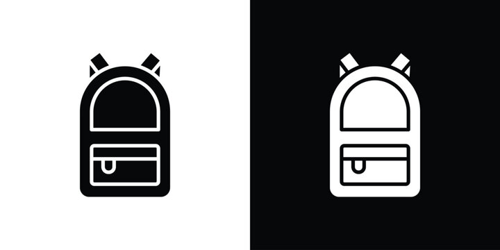 Backpack icon simple graphics set