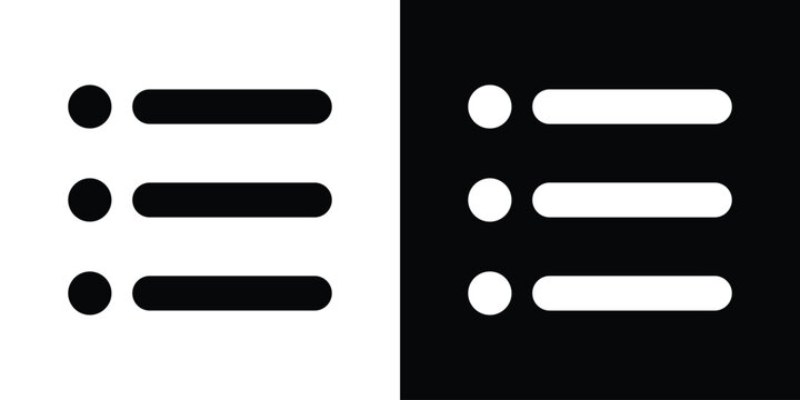 Bulleted list icon simple graphics set