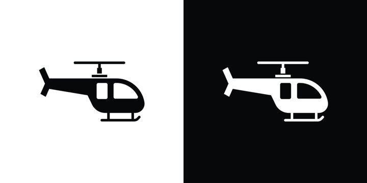 Helicopter icon simple graphics set