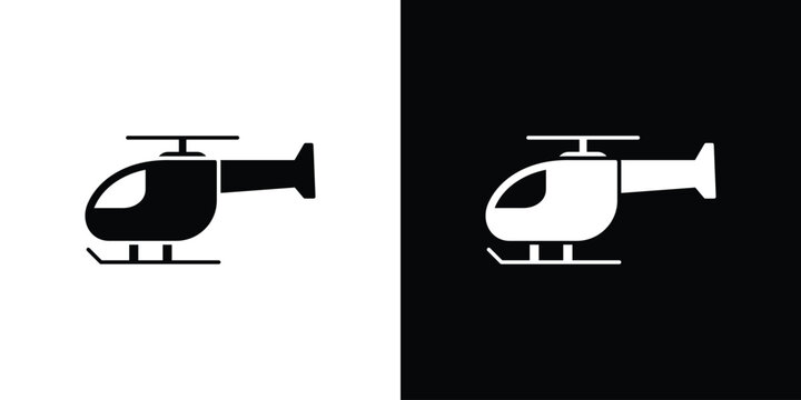 Helicopter icon simple graphics set