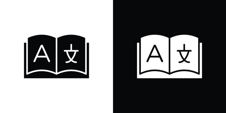 Language icon simple graphics set