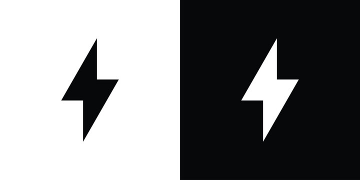 Lightning bolt icon simple graphics set