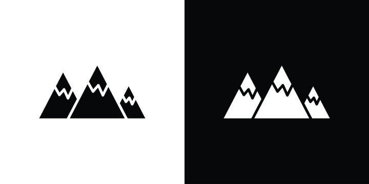 Mountain icon simple graphics set