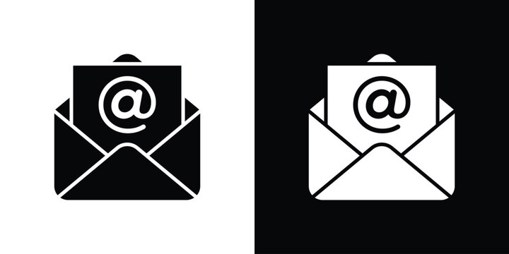 Open email icon simple graphics set